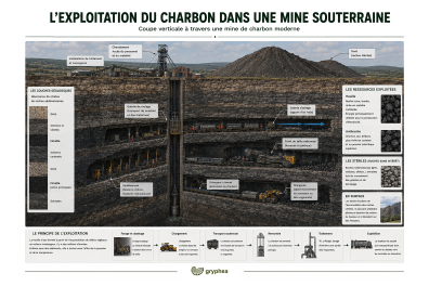 Exploitation du charbon dans une mine